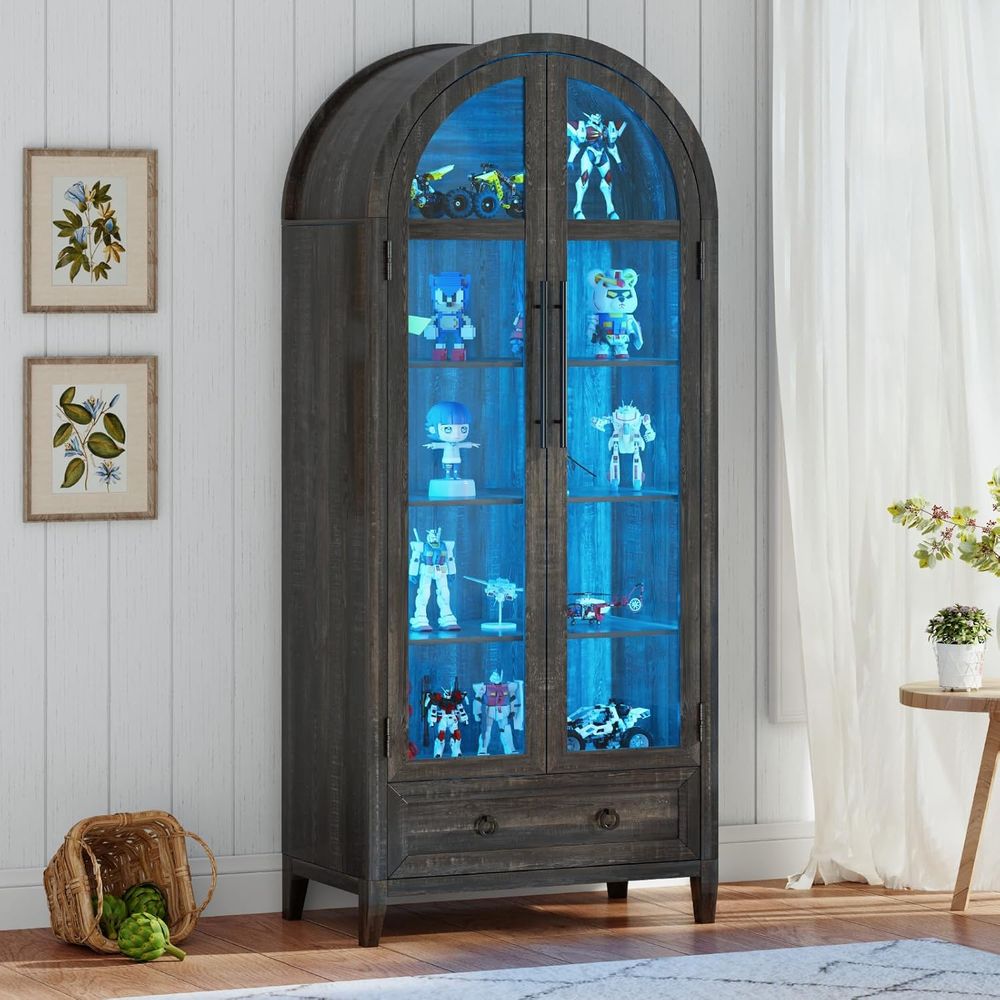 Glass Cabinet Display - 73 Arched Glass Display Cabinet with