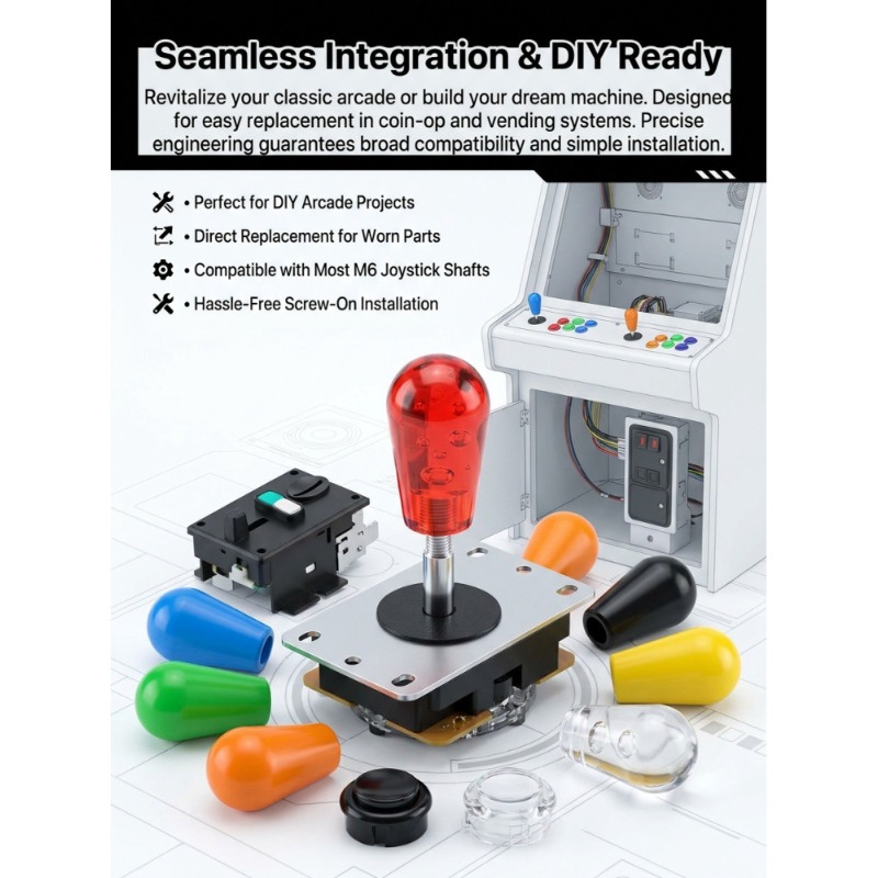 Joystick Arcade Parts - 1 PCS M6 Joystick American Ball