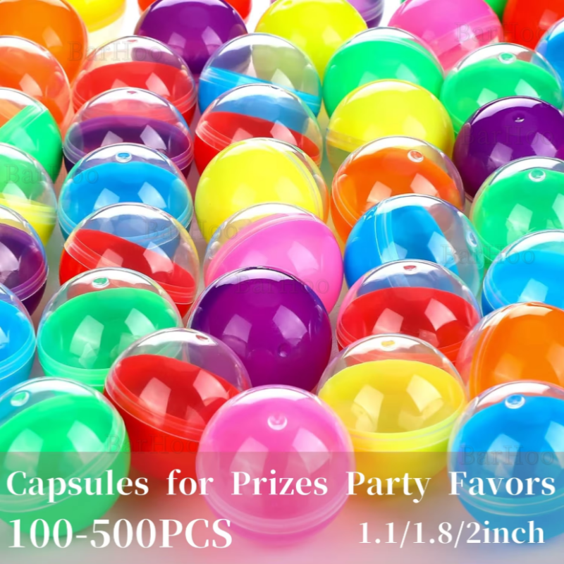 Prize Capsule Toy Machine - 100-500PCS Empty Round Capsules for Prizes