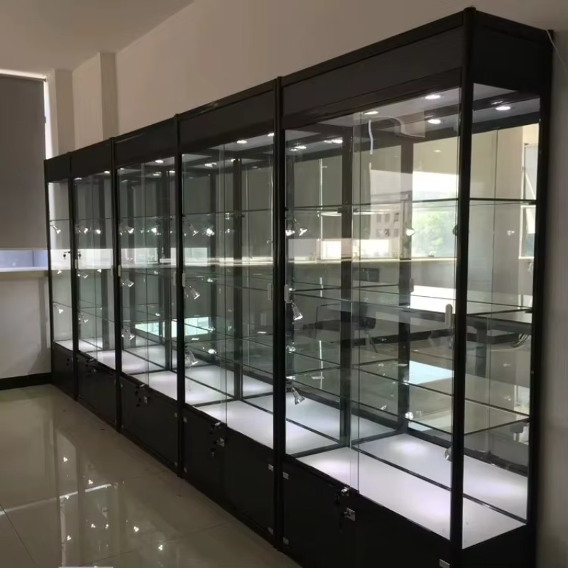 Glass Cabinet Display - Boutique Shopping Mall Glass Cabinet Showcase