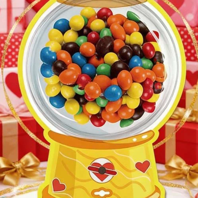 Bubble Gum Machine - 18/36 Pcs DIY Valentines Candy Cards