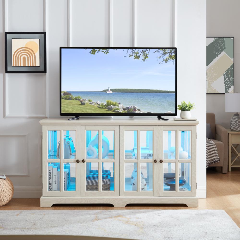 Glass Cabinet Display - LED Curio Display Cabinet Vintage Showcase
