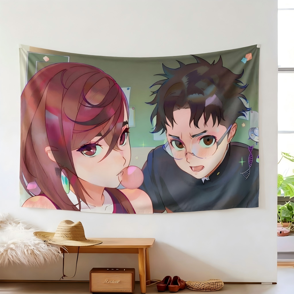 Bubble Gum Machine - Cute Couple Tapestry Bubble Gum Anime