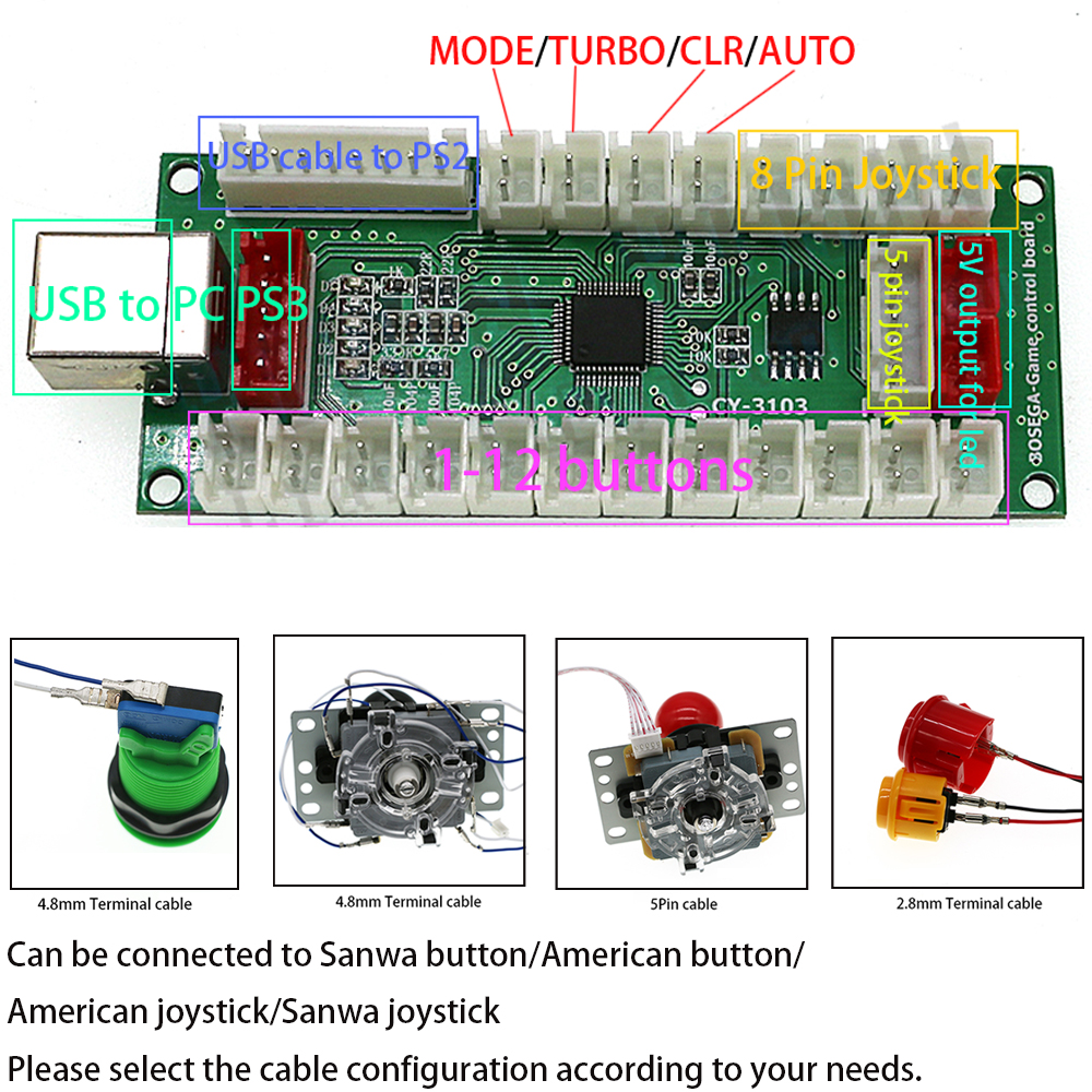 PC360 PS2 & PS3 4 In 1 Arcade  - Arcade Button Pcb review and price
