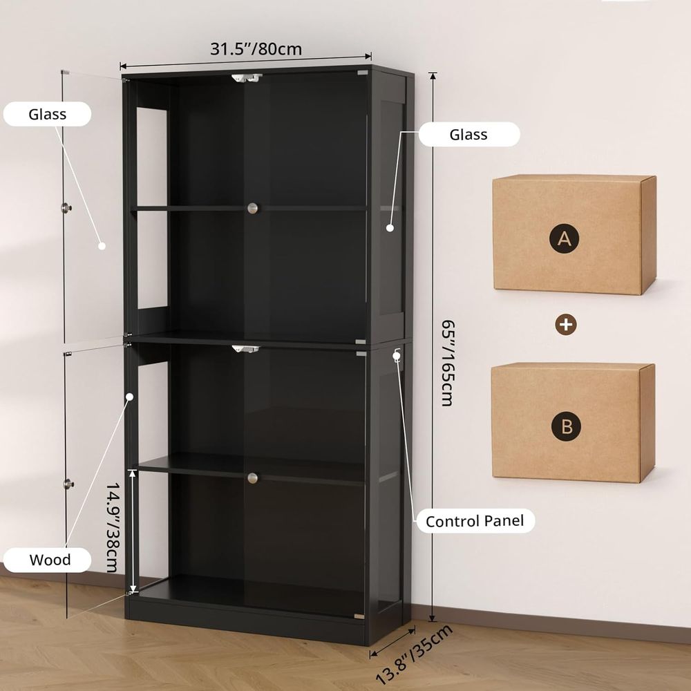 65 Glass Door Display Cabinet, - Glass Cabinet Display review and price