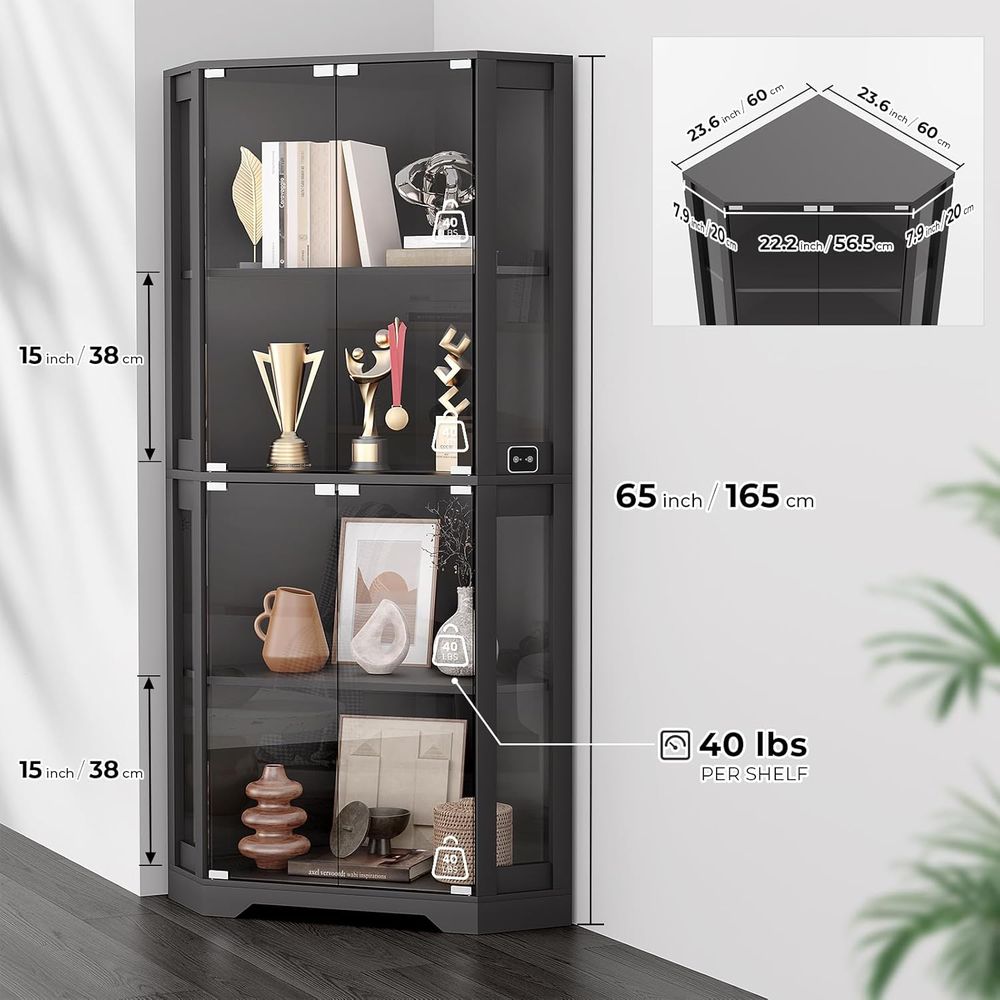 65 Illuminated Glass Display C - Glass Cabinet Display review and price