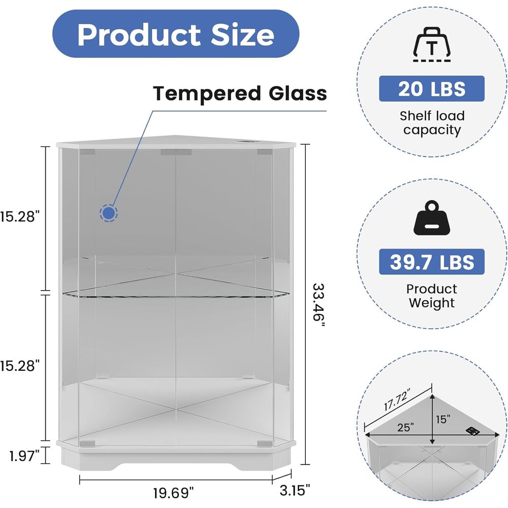 2-Tier Glass Display Cabinet w - Glass Cabinet Display review and price