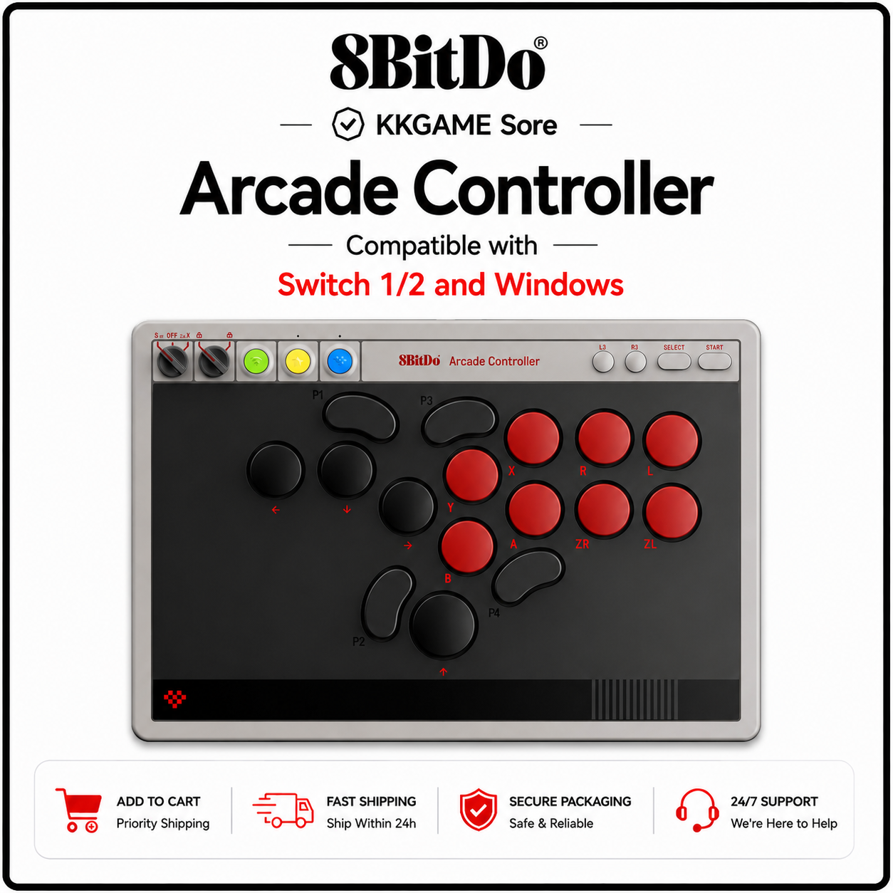 8BitDo All-Button Arcade Game  - Arcade Button Pcb review and price