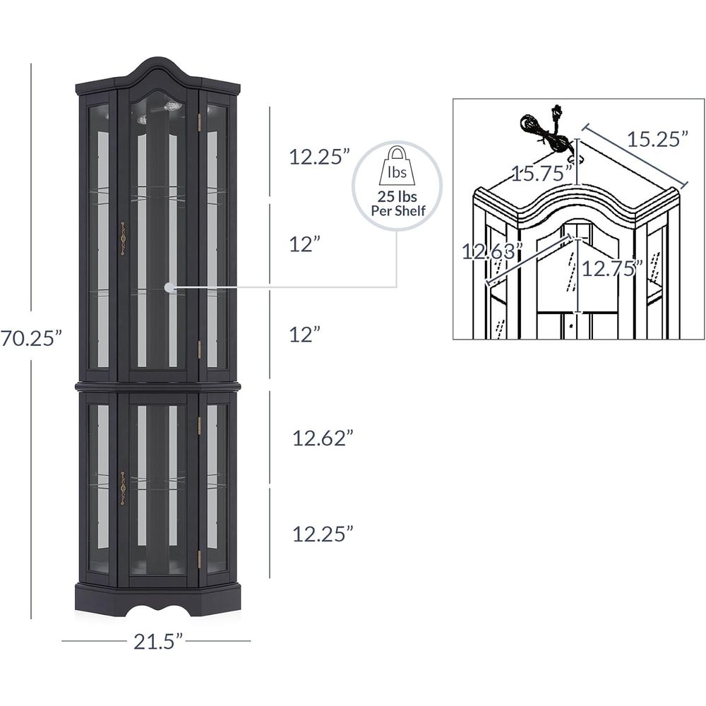 Lighted 3-Side Glass Display C - Glass Cabinet Display review and price