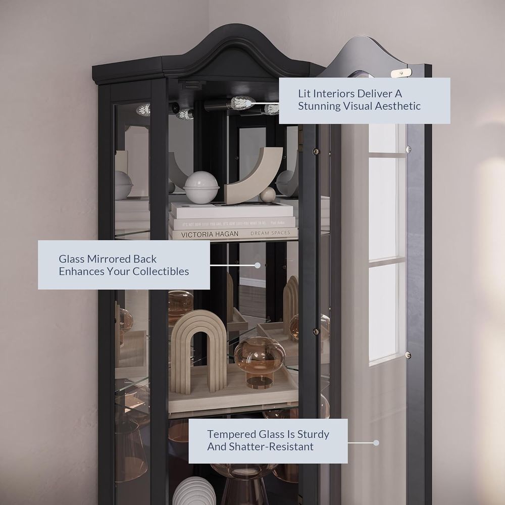 Lighted 3-Side Glass Display C - Glass Cabinet Display review and price