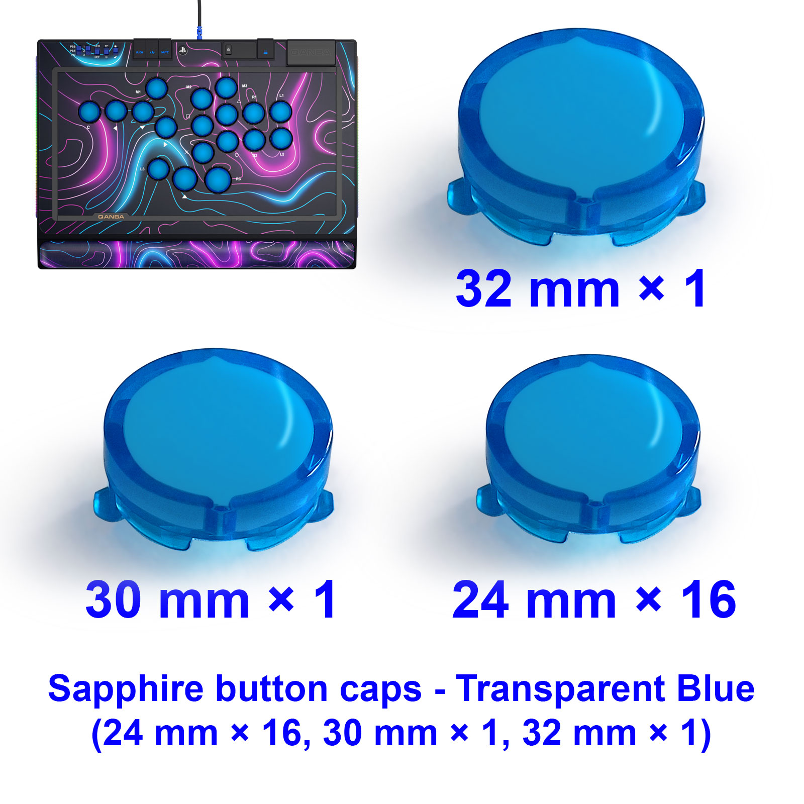 QANBA SAPPHIRE S1 Button Cap A - Joystick Arcade Parts review and price