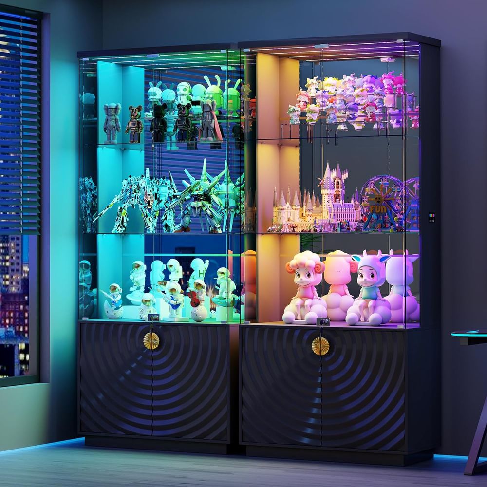 71 Glass Display Cabinet, 4-Ti - Glass Cabinet Display review and price