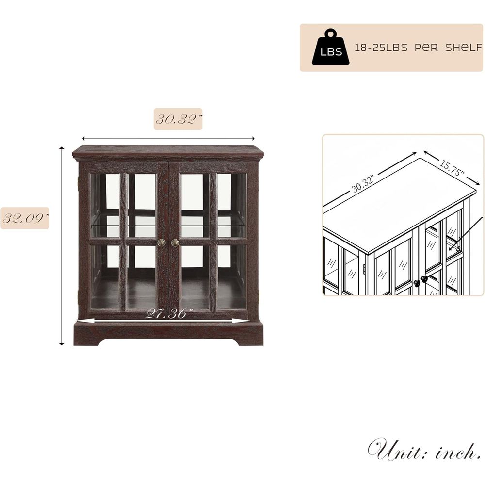32 High LED-Lit Curio Cabinet  - Glass Cabinet Display review and price