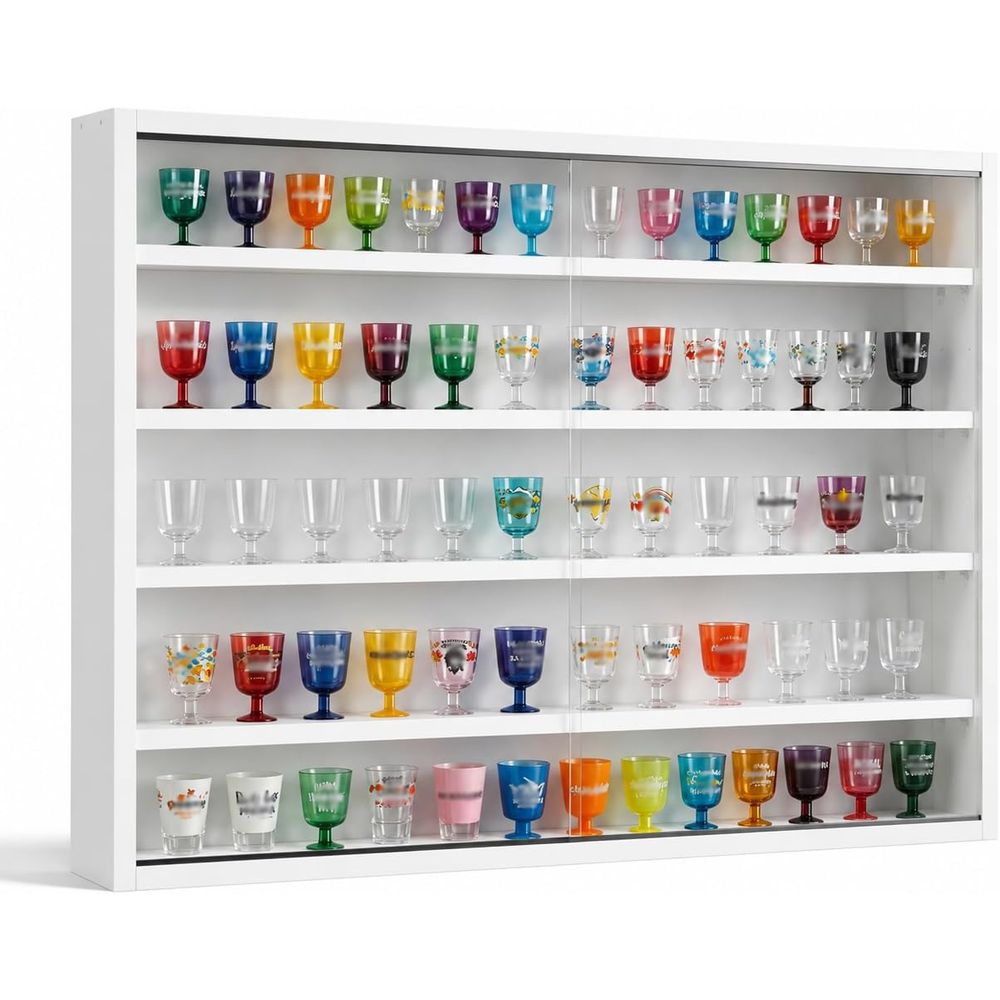 5-Tier Wall-Mounted Shot Glass - Glass Cabinet Display review and price