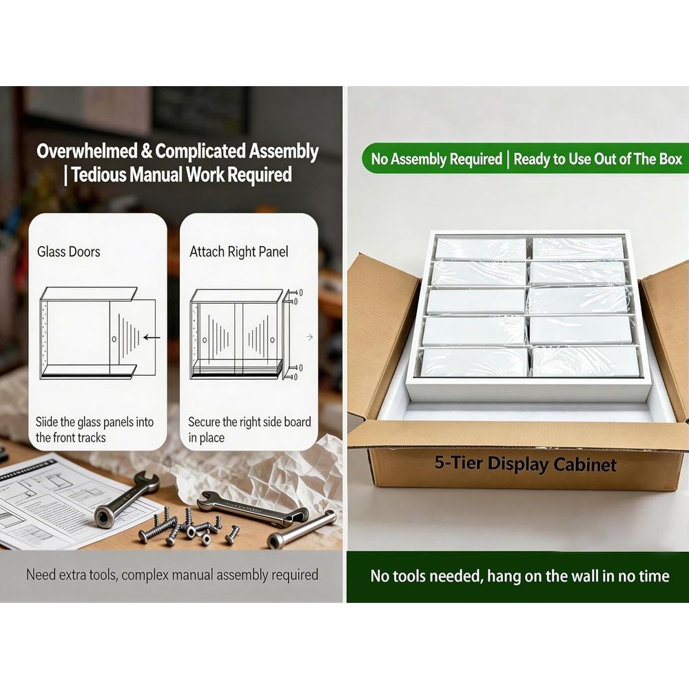 5-Tier Wall-Mounted Shot Glass - Glass Cabinet Display review and price