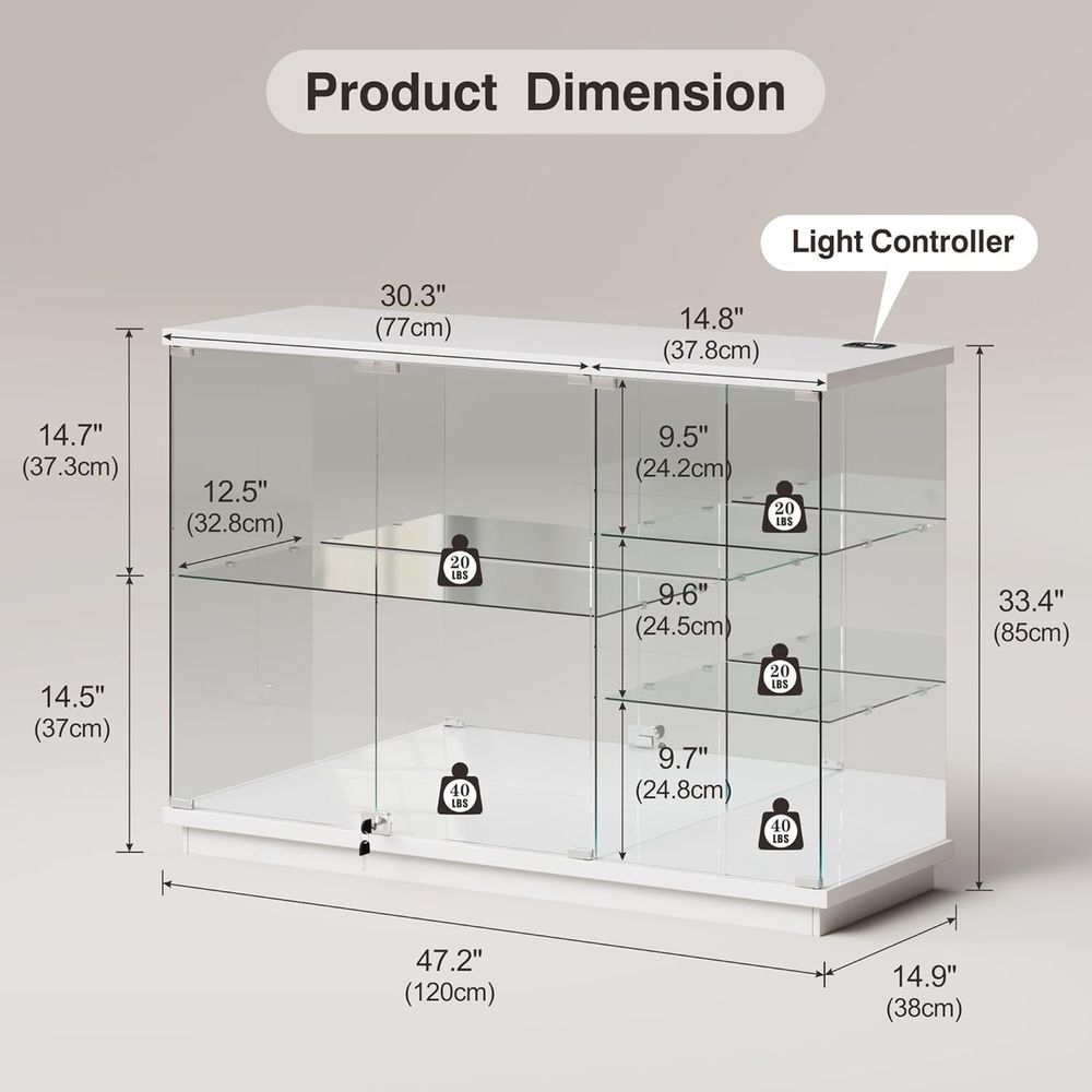 White High Gloss Glass Display - Glass Cabinet Display review and price